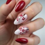 Cherry Blossom Pink Florals Short Nail Designs