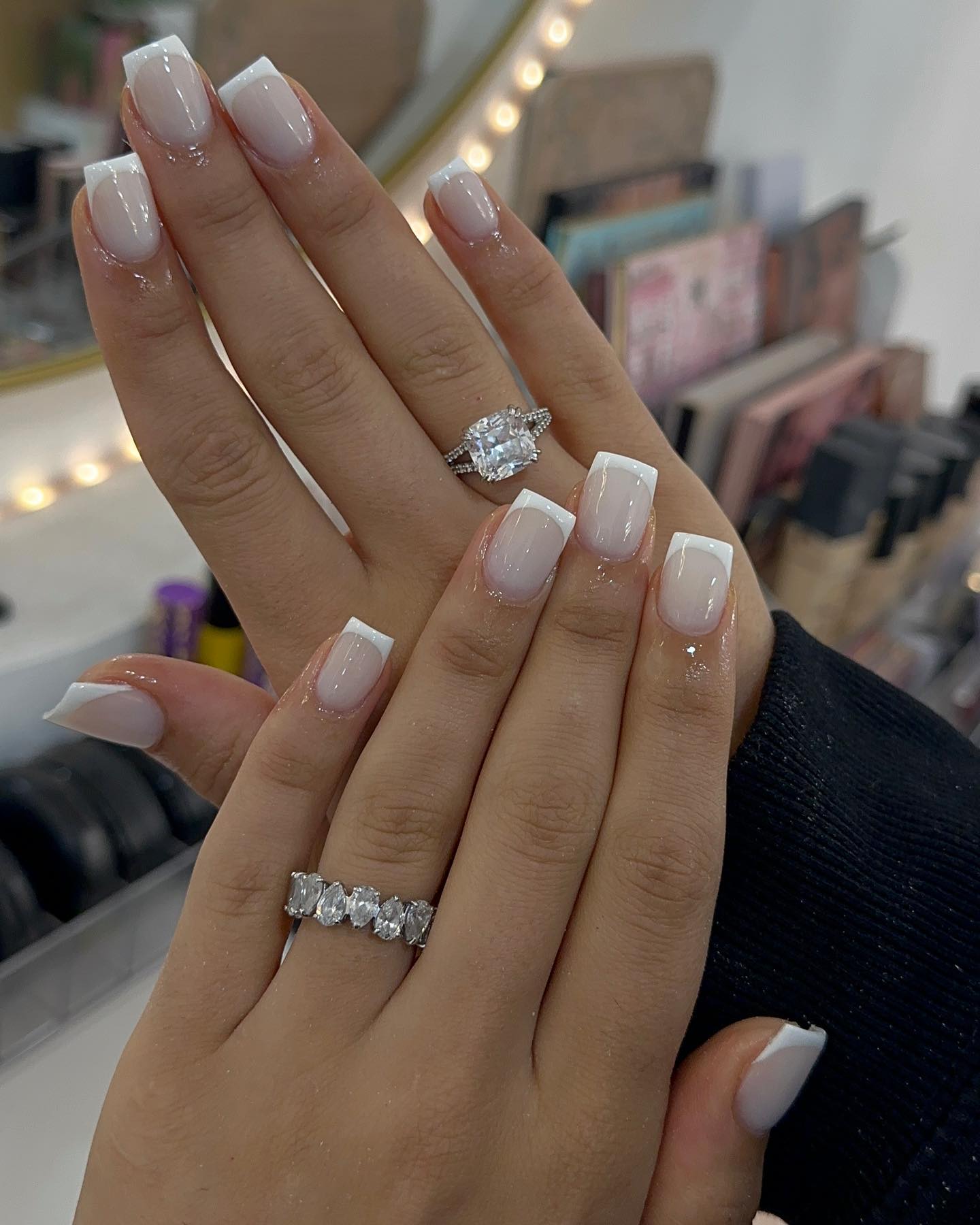 Milky white French tips short nail design instagram preview