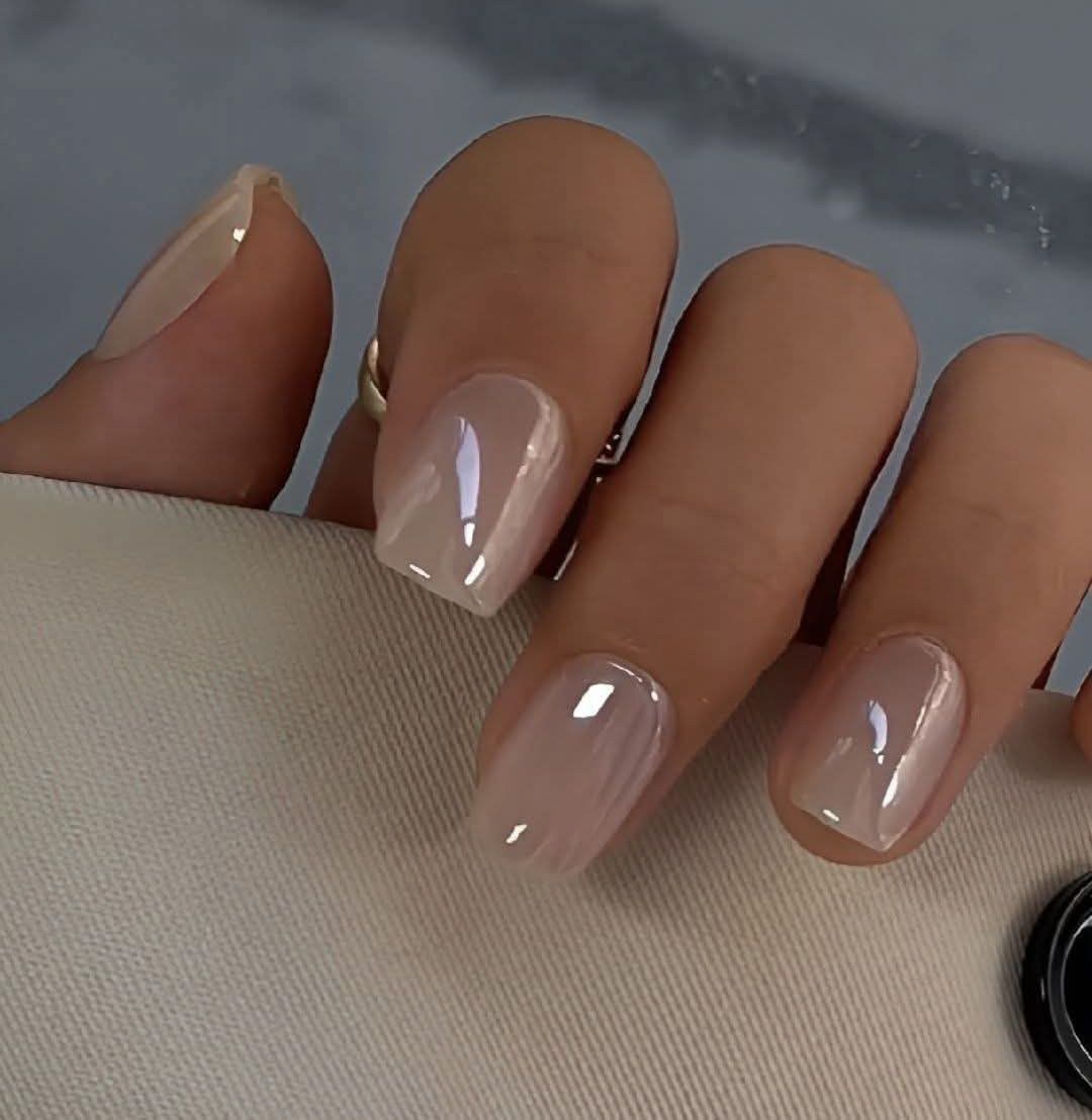 Nude Glazed Donut Nails instagram preview